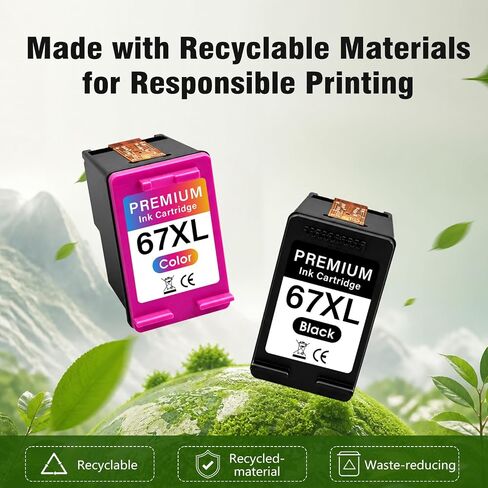 67XL Ink Cartridges Black/Color Combo Pack Replacement for HP Ink 67 in Kuwait