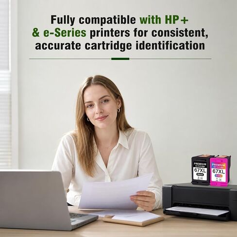 67XL Ink Cartridges Black/Color Combo Pack Replacement for HP Ink 67 in Kuwait
