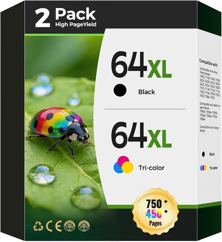 64XL Ink Cartridge Combo Pack Replacement for HP 64XL 64 XL High Yield in Kuwait