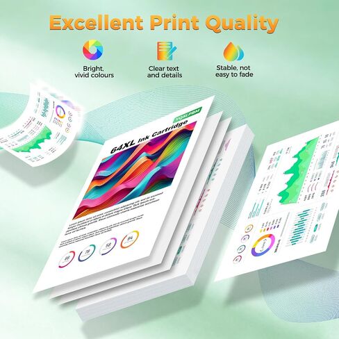 64XL Ink Cartridge Combo Pack Replacement for HP 64XL 64 XL High Yield in Kuwait