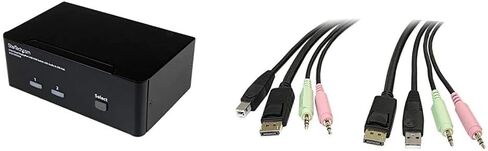 StarTech.com Dual Monitor DisplayPort KVM Switch with 6ft 4-in-1 USB DisplayPort KVM Switch Cable in Kuwait