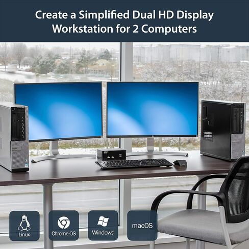 StarTech.com Dual Monitor DisplayPort KVM Switch with 6ft 4-in-1 USB DisplayPort KVM Switch Cable in Kuwait