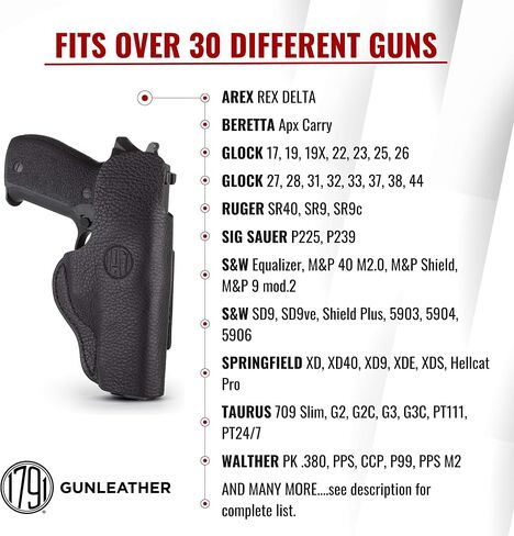 1791 GunLeather Premium Leather P226 Holster - IWB CCW حافظة مسدس جلدية - اليد اليمنى - تناسب Sig P226، P229، P228، P239، P220 in Kuwait