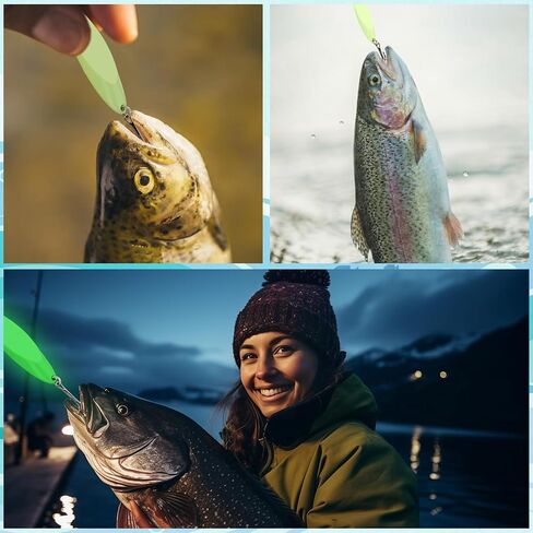 15 Pcs Glow in The Dark Fishing Lures with Treble Hook Jigs in Kuwait