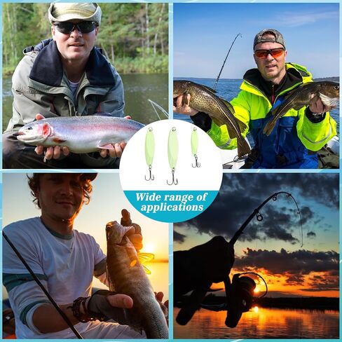 15 Pcs Glow in The Dark Fishing Lures with Treble Hook Jigs in Kuwait