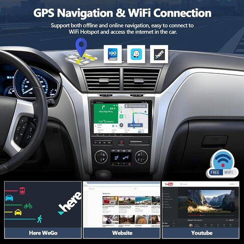 CAMECHO 4G+64G Car Radio Stereo for Chevrolet Chevy Traverse 2009-2012, Wireless CarPlay Android Auto 8 Inch IPS Touch Screen Android 15 Head Unit with GPS WiFi Bluetooth FM Backup Camera in Kuwait