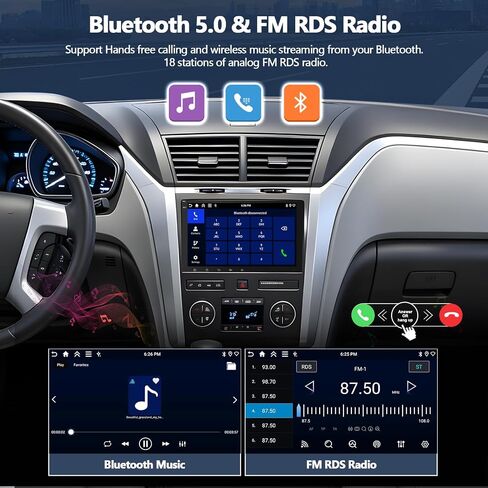CAMECHO 4G+64G Car Radio Stereo for Chevrolet Chevy Traverse 2009-2012, Wireless CarPlay Android Auto 8 Inch IPS Touch Screen Android 15 Head Unit with GPS WiFi Bluetooth FM Backup Camera in Kuwait
