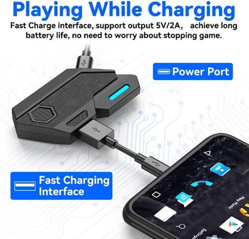 Mobile Game Keyboard Mouse Converter Combo, 4 in 1 Single Hand in Kuwait