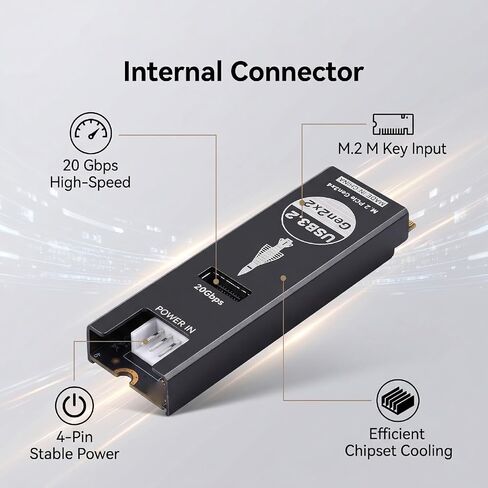 ASHATA NVMe to USB Type E Internal Connector, 20Gbps M.2 M Key PCIe 4.0 in Kuwait