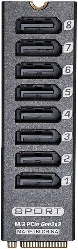 ASHATA M.2 to Serial ATA 3.0 Adapter Card, 8 Ports 6Gbps M.2 EKY PCIE3.0 in Kuwait