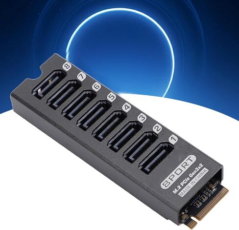 ASHATA M.2 to Serial ATA 3.0 Adapter Card, 8 Ports 6Gbps M.2 EKY PCIE3.0 in Kuwait