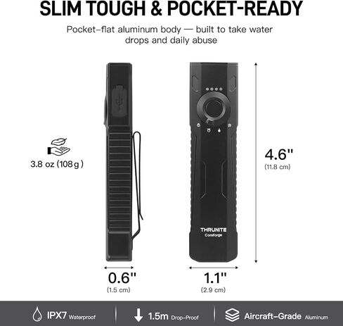 ThruNite Coreforge Defender Slim Pocket EDC Flashlight, 1600LM 365nm UV in Kuwait