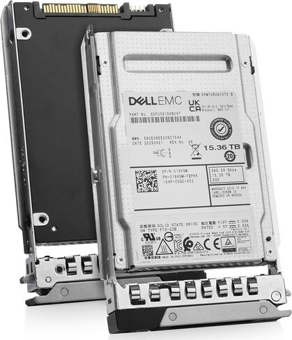 Dell 019VGM 15.36TB 1 DWPD SAS-4 24Gb/s 3D TLC 2.5in Enterprise Solid State Drive G14 G15 G16 Compatible with but not Limited to: R440 R7525 T550 C6525 R860 T560 C6520 MX840c in Kuwait