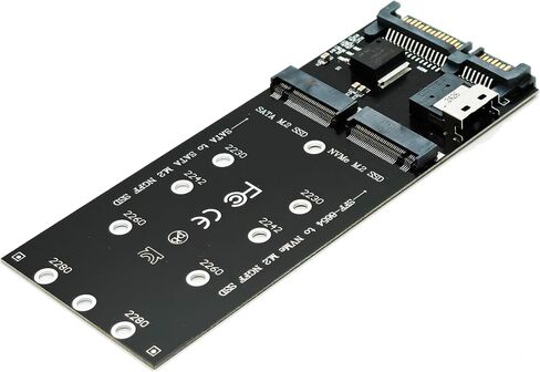 Sintech Combo M.2 NVMe SSD to SFF-8654 Slimline SAS(PCIe),NGFF to SATA Adapter Card (Not Support NVEM SSD to SATA or M.2SATA to SFF-8654) in Kuwait