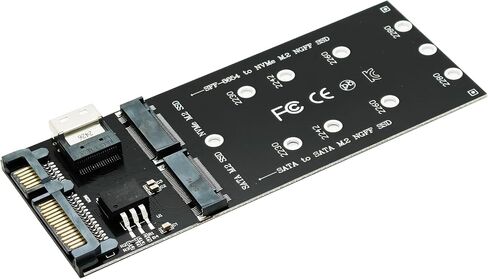 Sintech Combo M.2 NVMe SSD to SFF-8654 Slimline SAS(PCIe),NGFF to SATA Adapter Card (Not Support NVEM SSD to SATA or M.2SATA to SFF-8654) in Kuwait