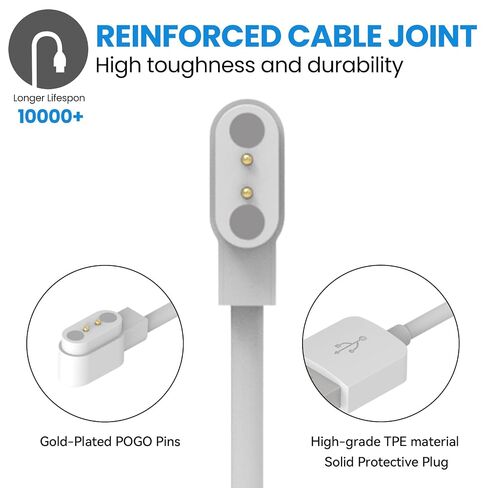Intended for SOLAWAVE 4-in-1 Red Light Therapy Wand Charging Cable [One Fit] Magnetic Replacement Charging Cord for SOLAWAVE Facial Wand Charger Accessories (White&Black) in Kuwait