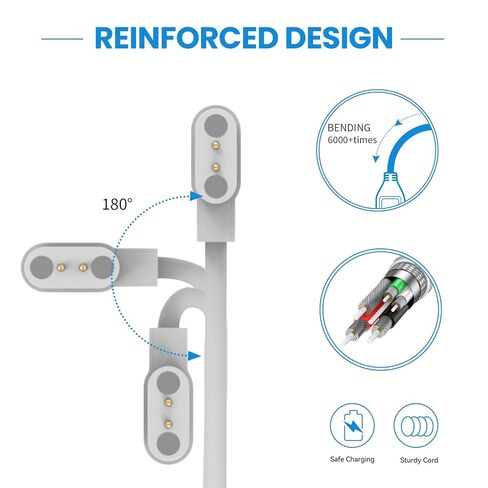 Intended for SOLAWAVE 4-in-1 Red Light Therapy Wand Charging Cable [One Fit] Magnetic Replacement Charging Cord for SOLAWAVE Facial Wand Charger Accessories (White&Black) in Kuwait