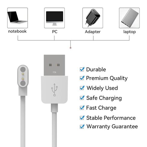 Intended for SOLAWAVE 4-in-1 Red Light Therapy Wand Charging Cable [One Fit] Magnetic Replacement Charging Cord for SOLAWAVE Facial Wand Charger Accessories (White&Black) in Kuwait