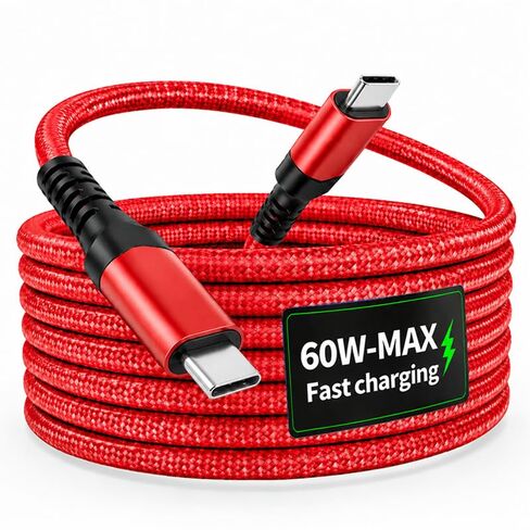 USB C to C Cable 3.3FT/6.6FT, USB C to USB C Cable Fast Charging, USB C Cable Durable Braided USB Type-C Charger Cord (Rose Golden,200cm=6.6ft=78.7inch) in Kuwait
