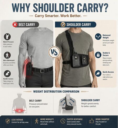 Radio Chest Harness, Canvas and Leather Radio Holster in Kuwait