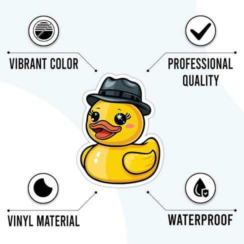 Rubber Duck Stickers 50 Pieces Vinyl Waterproof Decal for Laptop Water Bottle Phone Car Window Bike Motorcycle Stakeboard Scrapbook Ducks Sticker Gifts for Kid Teen Adult in Kuwait