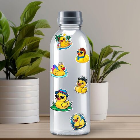 Rubber Duck Stickers 50 Pieces Vinyl Waterproof Decal for Laptop Water Bottle Phone Car Window Bike Motorcycle Stakeboard Scrapbook Ducks Sticker Gifts for Kid Teen Adult in Kuwait