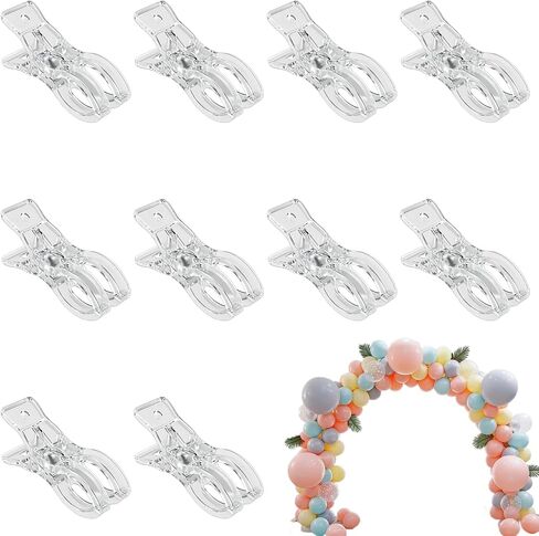 10 Pack Balloon Arch Clips 3.5 Inch,Clear Plastic Clips for balloon arch in Kuwait