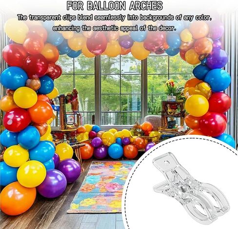 10 Pack Balloon Arch Clips 3.5 Inch,Clear Plastic Clips for balloon arch in Kuwait