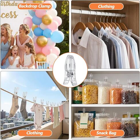 30pcs Balloon Arch Clips Clear Balloon Clamps for Arch Backdrop Clips in Kuwait