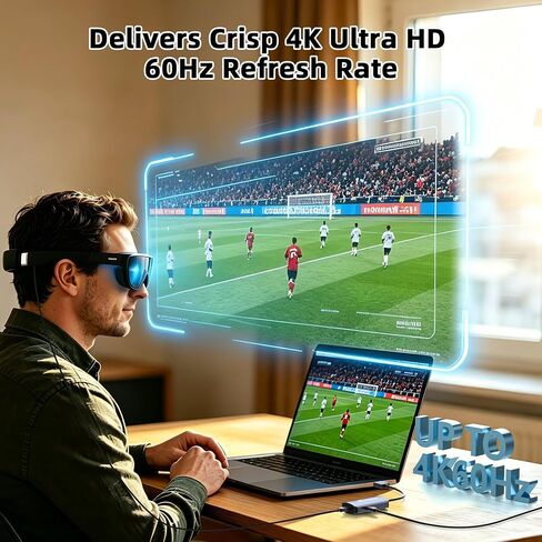 HDMI to USB C Adapter 4K@60Hz for AR Glasses, HDMI Male to USB C Female for XREAL One/Air 2 Pro, VITURE Pro, RayNeo Air 2s, Rokid Max, Switch 2/1, Steam Deck, PS5/4, Xbox, ROG Ally, Portable Monitor in Kuwait