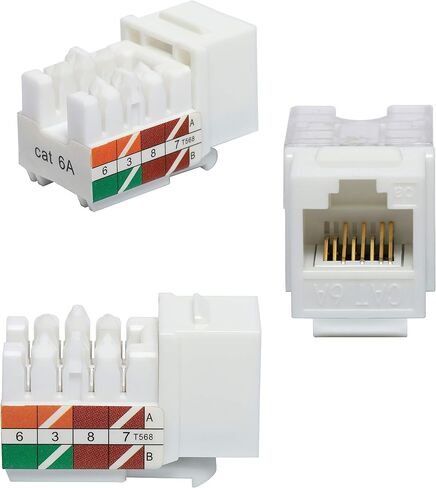 VCE RJ45 UL Listed Cat6A Keystone Jack 25-Pack, 10 Gbps Slim Profile Jacks in Kuwait