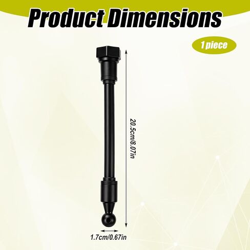 Penitue 17mm/0.67in Ball Mount Extension Adapter, 20.5cm/8.1in Flexible 360° Rotating Socket Adapter Universal Ball Joint Extension Arm for Car Phone Mount Vent Clip Dashboard Holder in Kuwait