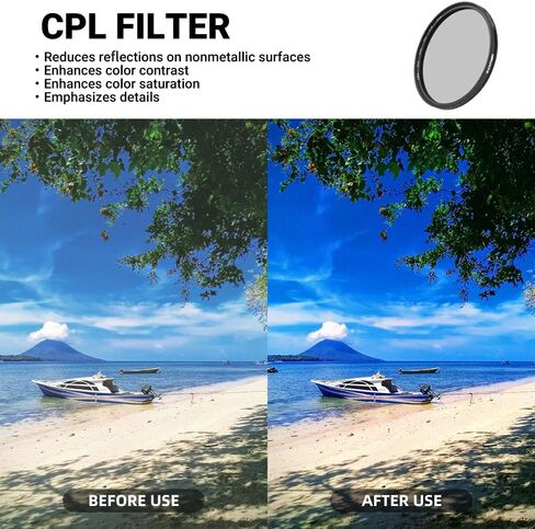 ZOMEI 82mm UV/CPL/ND Lens Filter Kit (3 Pieces),Multi-Coated UV Protector, CPL Polarizing and ND2-ND400 Neutral Density Adjustable Filters with Cleaning Cloth and Filter Pouch or 82mm Camera Lens in Kuwait