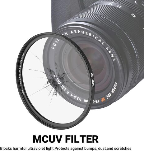 ZOMEI 82mm UV/CPL/ND Lens Filter Kit (3 Pieces),Multi-Coated UV Protector, CPL Polarizing and ND2-ND400 Neutral Density Adjustable Filters with Cleaning Cloth and Filter Pouch or 82mm Camera Lens in Kuwait