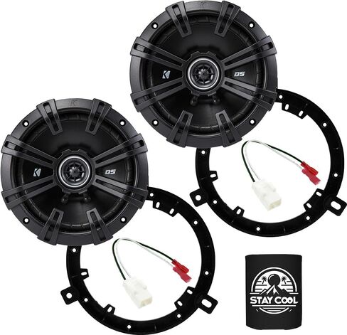 KICKER Rear Door 6.5 Speakers Kit for Dodge Durango 2014-2024 Upgrade Kit - Pair of DS Series 6 1/2 Inch Coaxial Speakers with Adapters and Harnesses - DSC650, 43DSC6504 in Kuwait