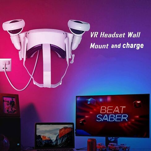RGEEK Wall Charging Dock for Quest 2, Accessories Charging Station With LED Indicator, High Speed, Fast Charging Dock With Display Stand in Kuwait