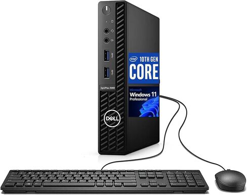 Dell OptiPlex 3080 Micro Desktop Computer Mini PC, 10th Gen Intel Core Up to 3.8GHz, 16GB DDR4 RAM, 256GB SSD, HDMI, Keyboard and Mouse, WiFi, BT, Windows 11 Pro (Renewed) in Kuwait