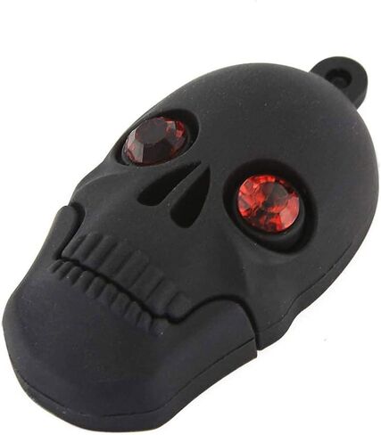 CHUYI Cool Horror Series Red Eyed Ghost Head Shape Design 128GB USB 2.0 Flash Drive Soft PVC Pen Drive Novelty Memory Stick Data Storage Thumb Drive Funny U Disk (Black) in Kuwait