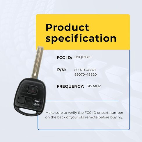 Replacement Keyless Remote Head Key Fob for Lexus RX350 2007 FCC HYQ12BBT Part Number 89070-48821 89070-48820 Pack of 2 in Kuwait