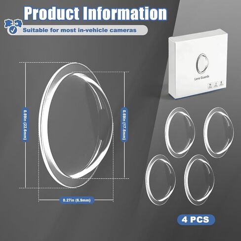 Car Backup Camera Lens Protector, 4PCS Clear High-Transparency Anti-Rain Protective Sticker, Anti-Scratch Waterproof Adhesive Lens Cover for Car Reversing Camera in Kuwait