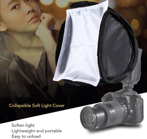 Schimer Photography Softbox Lightweight Diffuser for Softer Light and Even Exposure 9.1x9.1 Inch PVC Flexibility for 430EX 580EX 600EX in Kuwait