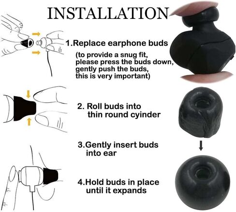 Aiivioll Memory Foam Eartips for WF-1000XM6/5/4, 6 Pairs, Black in Kuwait