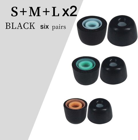 Aiivioll Memory Foam Eartips for WF-1000XM6/5/4, 6 Pairs, Black in Kuwait