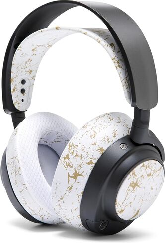 WC Arctis Nova Accessory Bundle Pack - Silicone Headband and Side Speaker Plate Upgrade for Arctis Nova Headsets by Wicked Cushions | Gold Marble in Kuwait