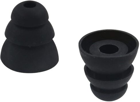 6 Pairs Replacement Triple Flange Conical Ear Tips Earbuds Eartips Silicone Buds for Most in Ear Headphones (Sony Senso Powerbeats Jaybird etc.) Black [S/M/L 3 Size] (3flange Tips 3) in Kuwait