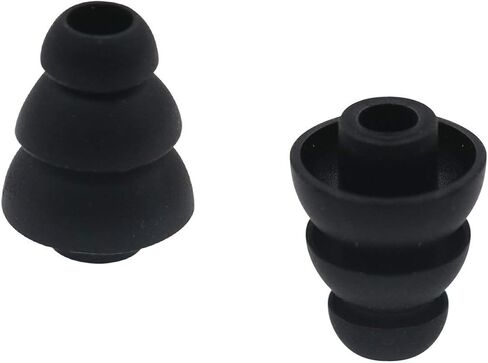 6 Pairs Replacement Triple Flange Conical Ear Tips Earbuds Eartips Silicone Buds for Most in Ear Headphones (Sony Senso Powerbeats Jaybird etc.) Black [S/M/L 3 Size] (3flange Tips 3) in Kuwait