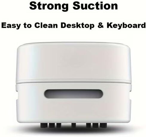 1Pc Handheld Wireless Desktop Vacuum Cleaner, Portable Smart Robotic Duster for Home Office and Study, 1.0KPa Suction, 2XAA Battery Power(Not Included), 60dB Noise, 3.38oz Dust Cup, Plastic Body in Kuwait