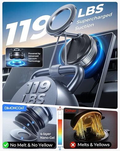 DIMONCOAT【Upgraded Vacuum Magnetic Phone Holders for Your Car for Magsafe in Kuwait