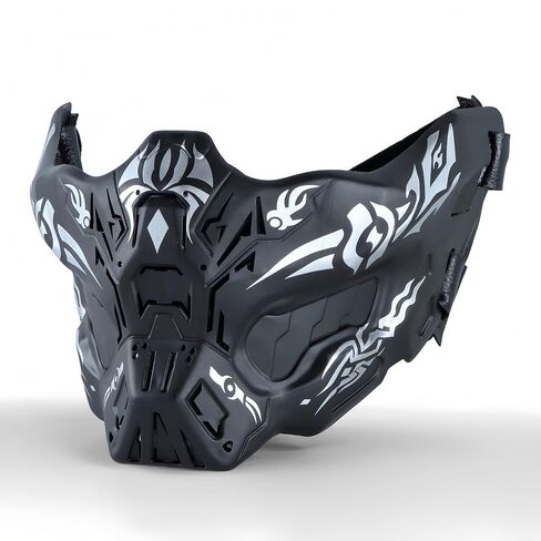 TacticalHalf Face Ghost Mask， for Cs Game Cosplay Hunting Halloween OutdoorSports Paintball Protect Airsoft Masks in Kuwait