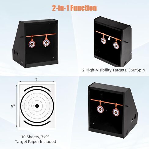 BB Trap Target with 10pcs Paper and 2 Spinner Targets in Kuwait
